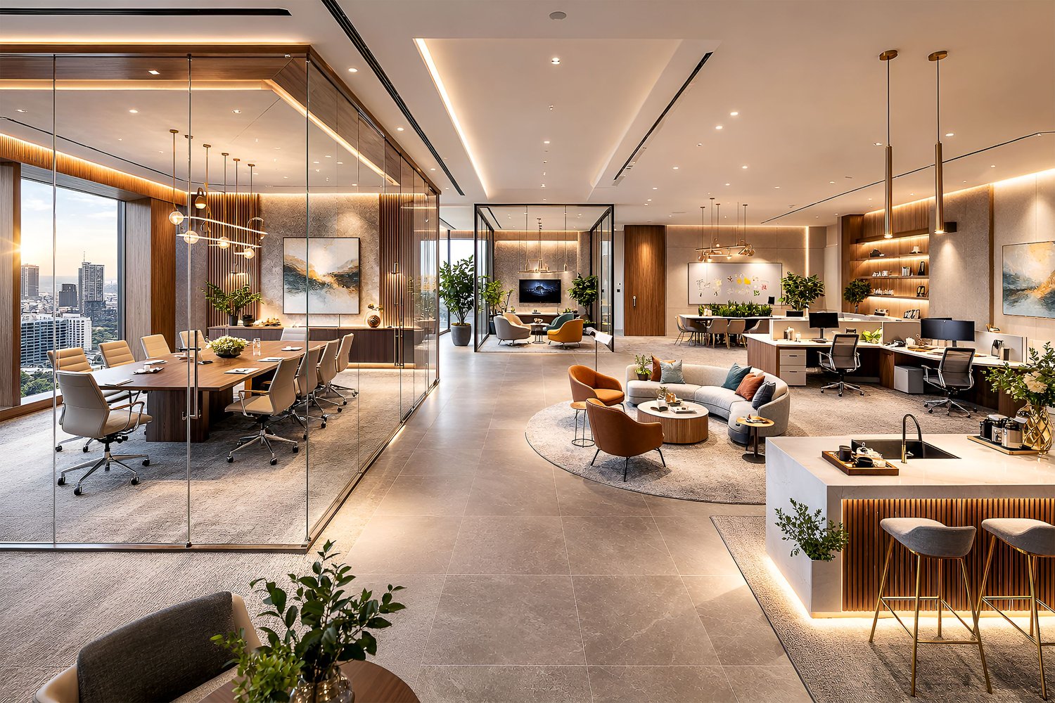 luxury office interior, executive boardroom design, glass meeting room, corporate office design, modern workspace interior, luxury commercial interior, walnut office design, marble feature wall, CEO office inspiration, high end office interior, architectu
