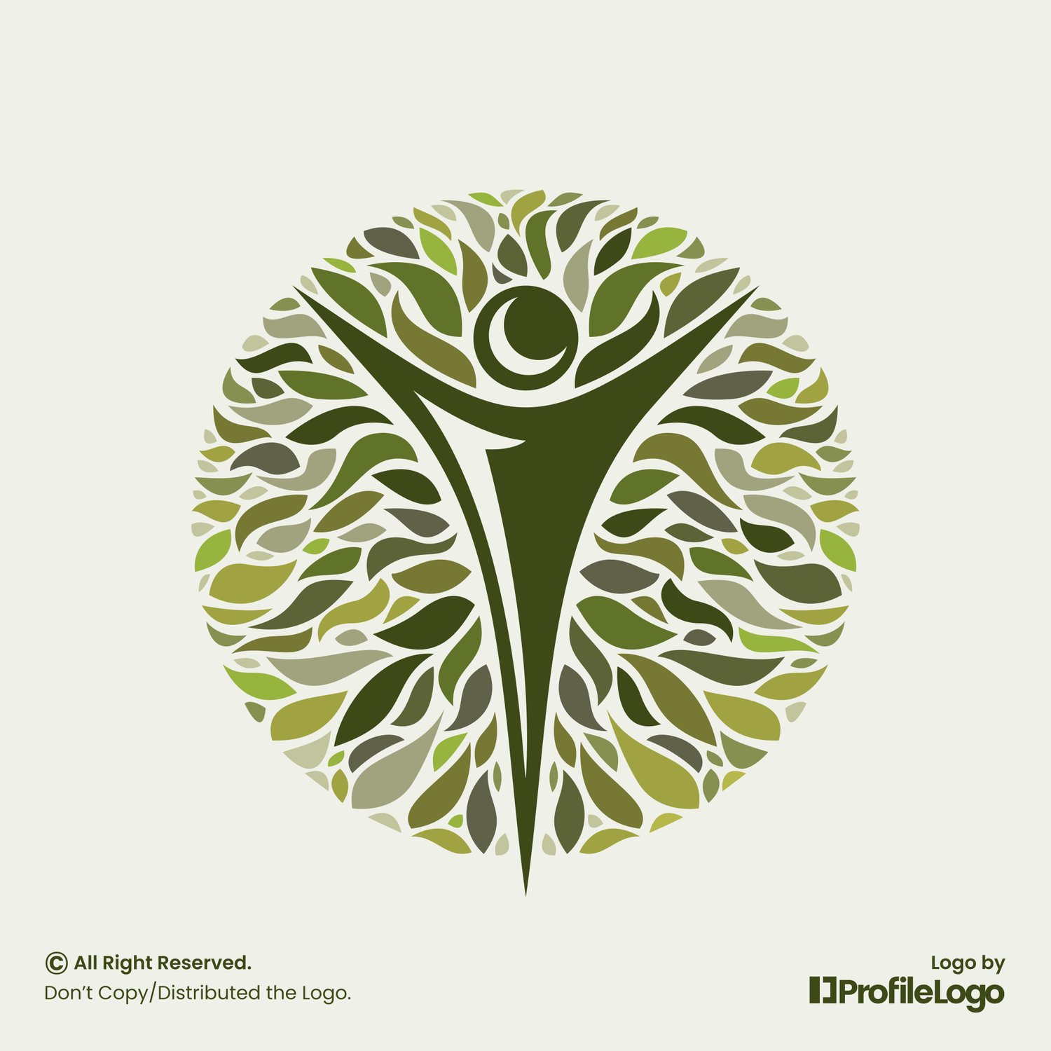 Luxury human leaf logo