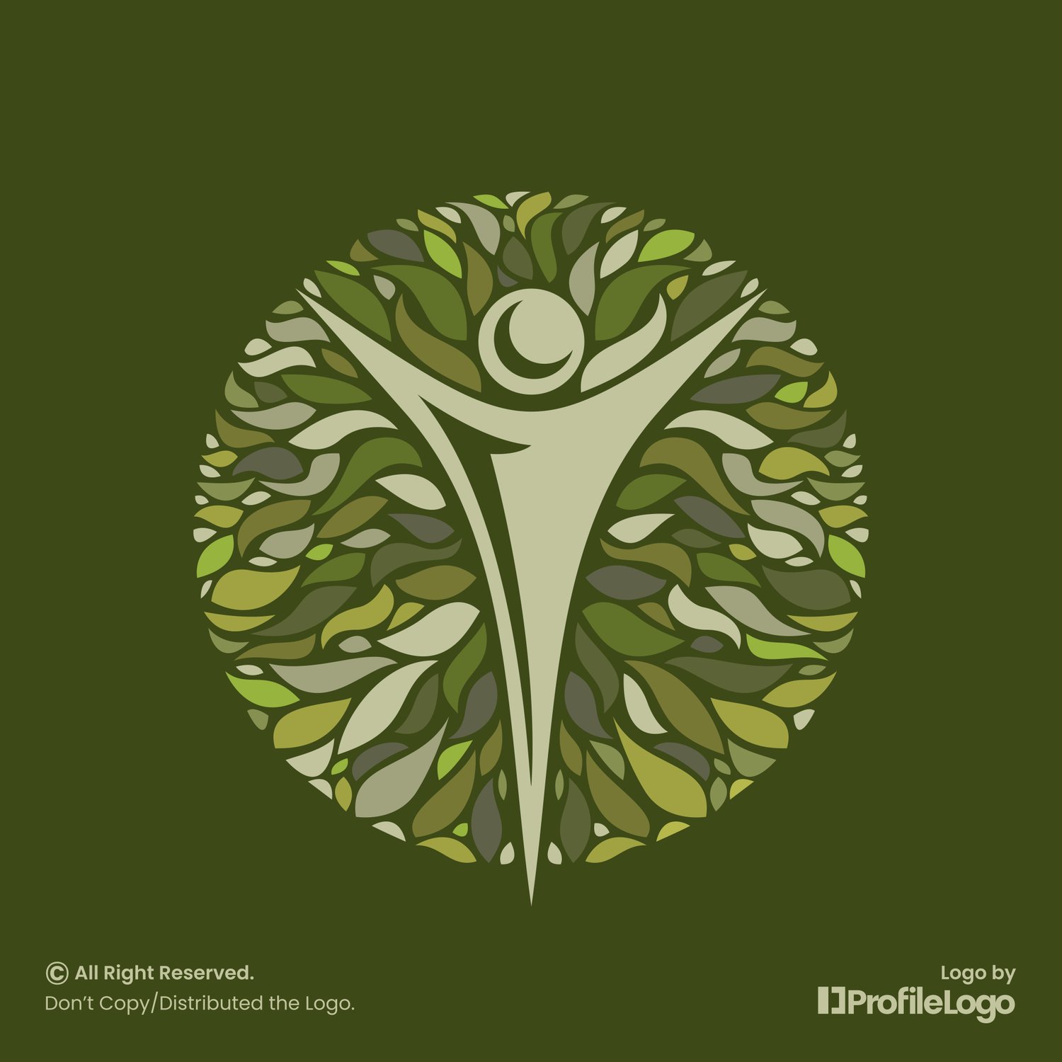 Luxury human leaf logo