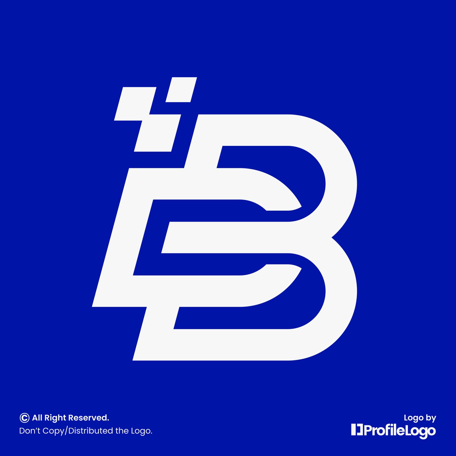 Modern pixel letter DB or BD logo