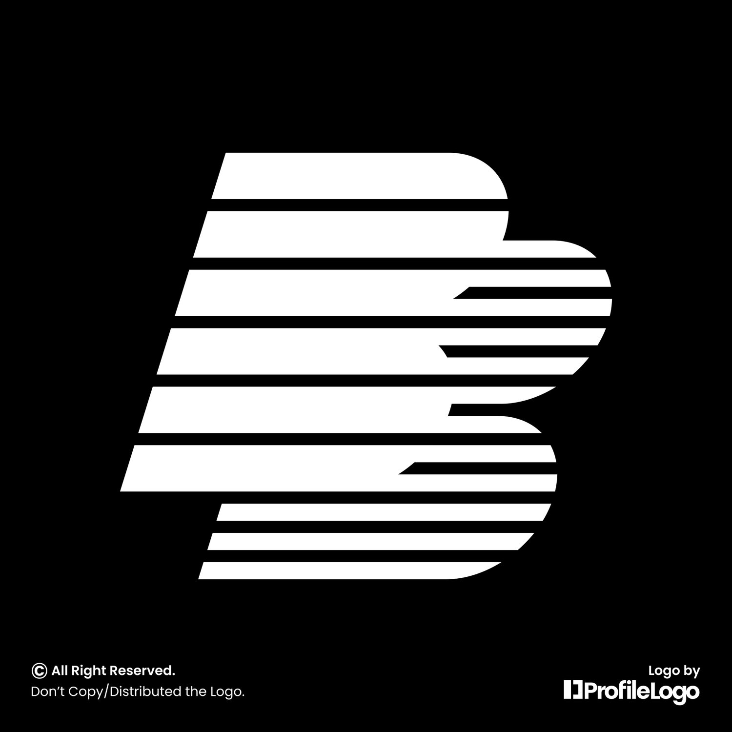 Stripe line initial letter BB logo