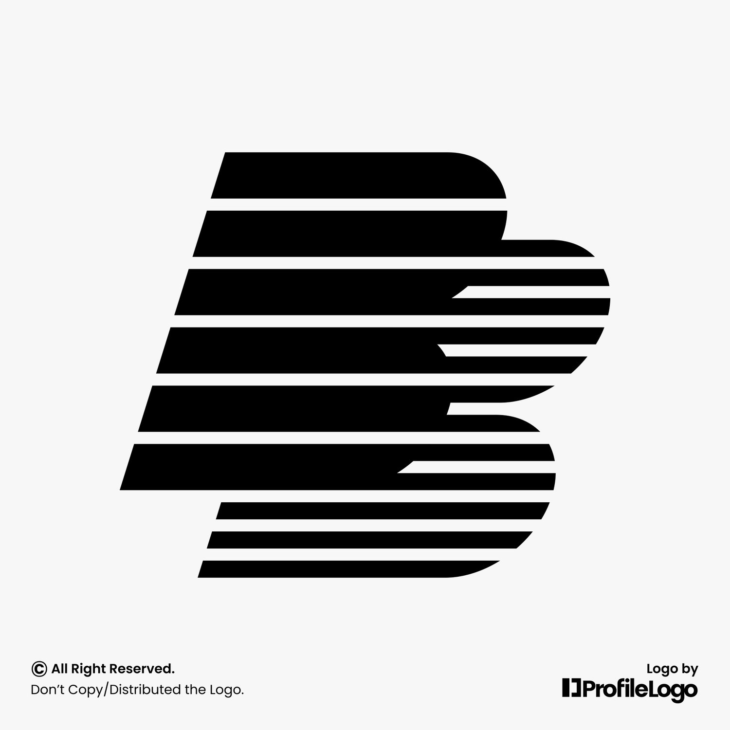 Stripe line initial letter BB logo