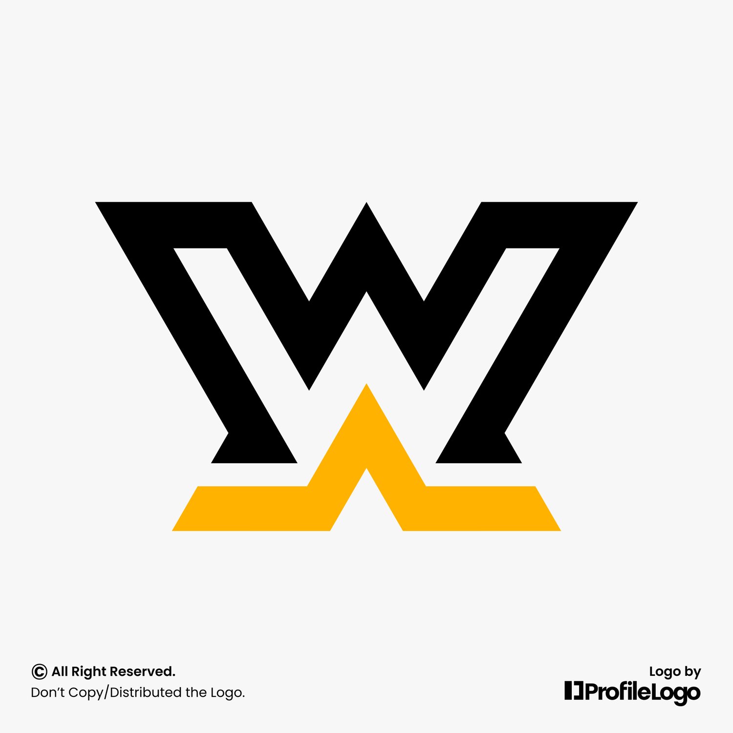 Simple initial WA or AW logo