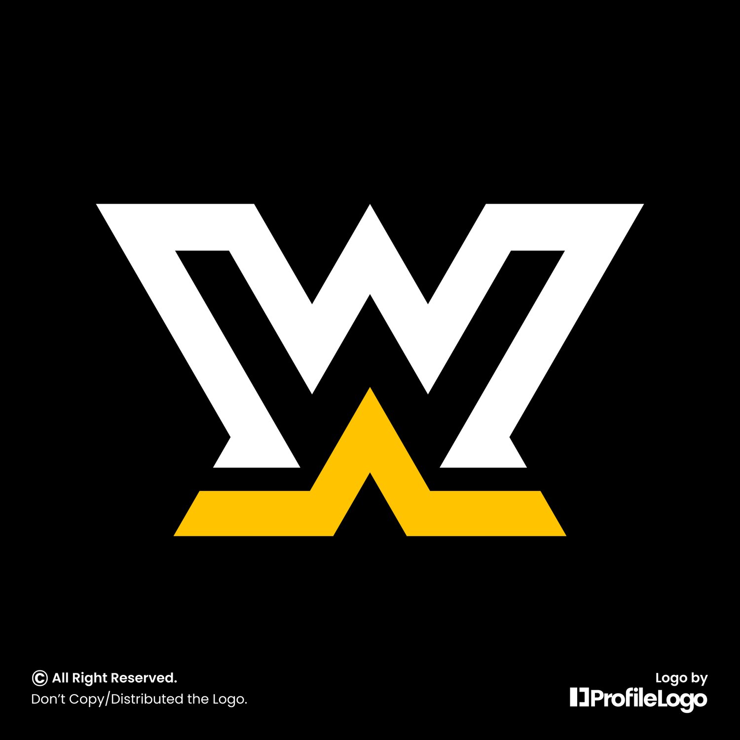 Simple initial WA or AW logo
