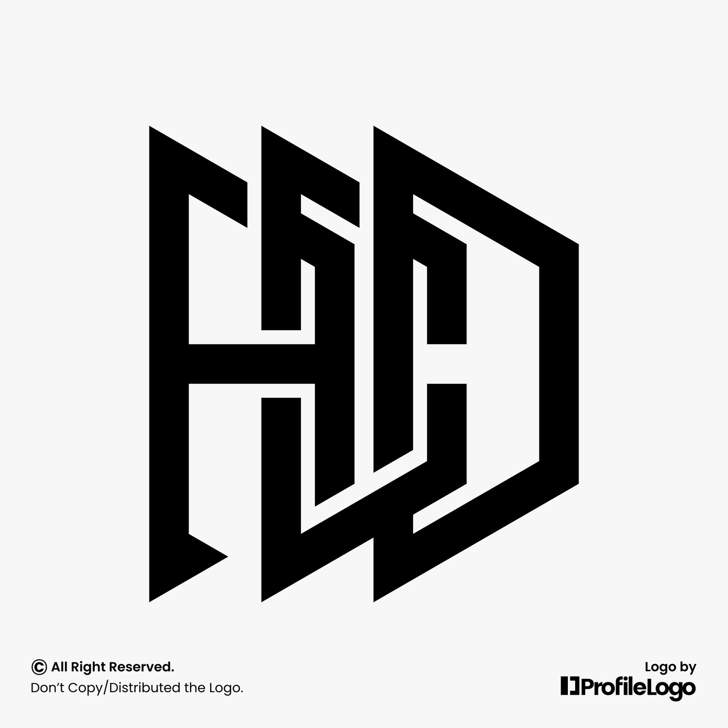 Line monogram letter ACD logo