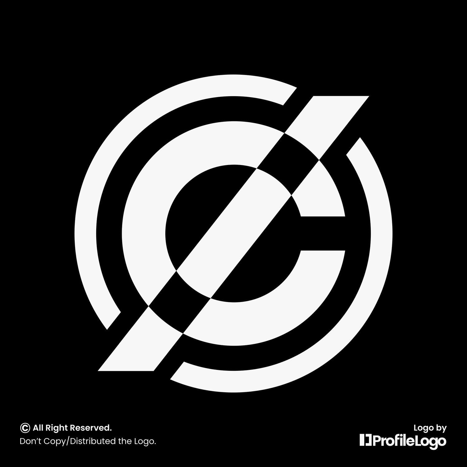 Simple line letter C slash logo