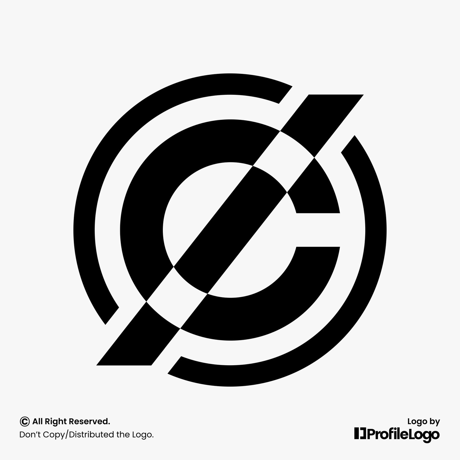 Simple line letter C slash logo