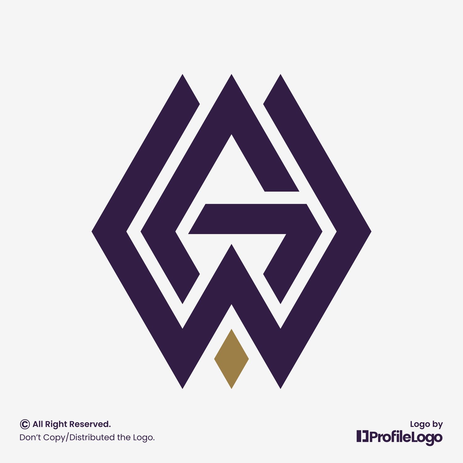 Elegant abstract letter WG or GW logo