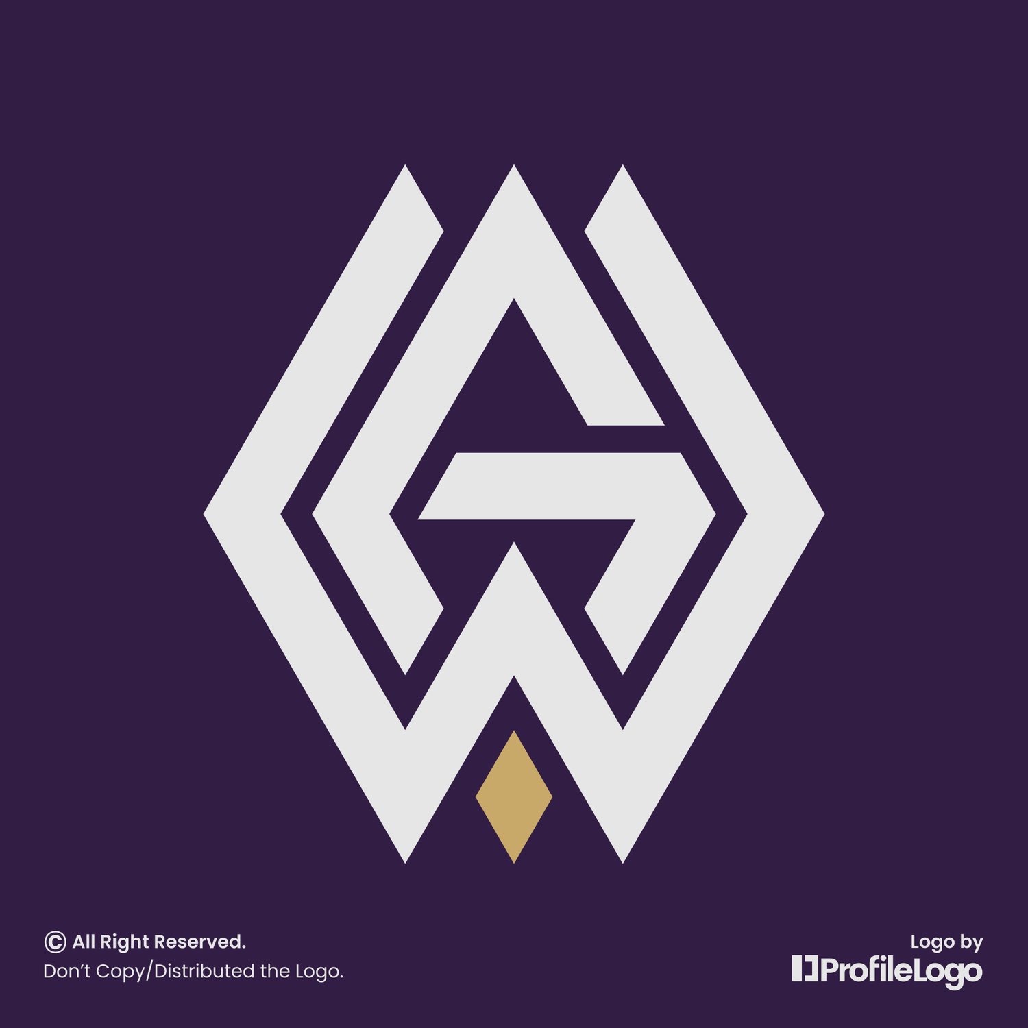 Elegant abstract letter WG or GW logo