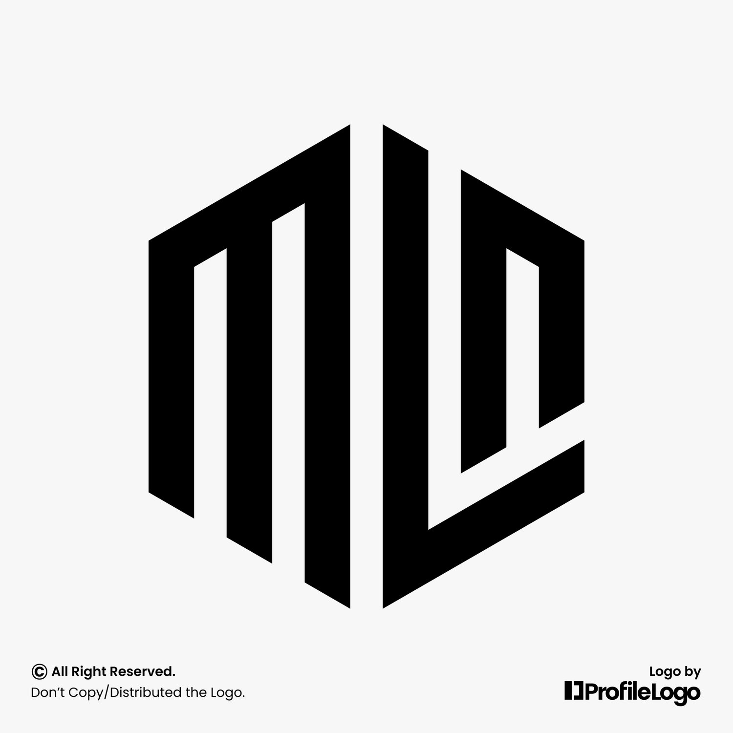 Modern hexagon initial MLN logo