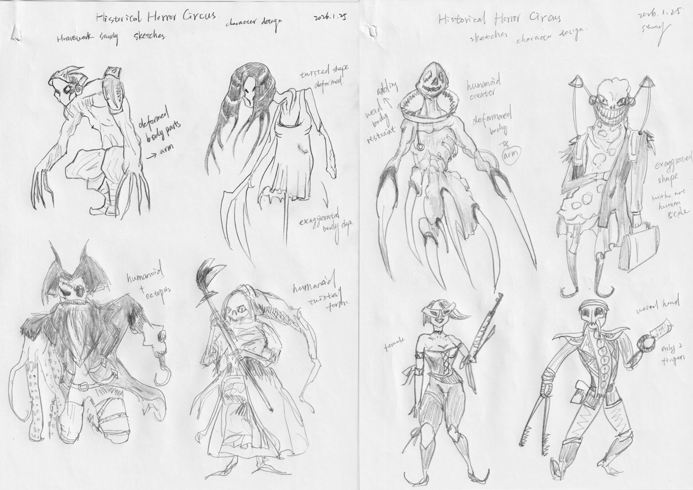 Luna Li Historical-Horror-Circus-Sketch