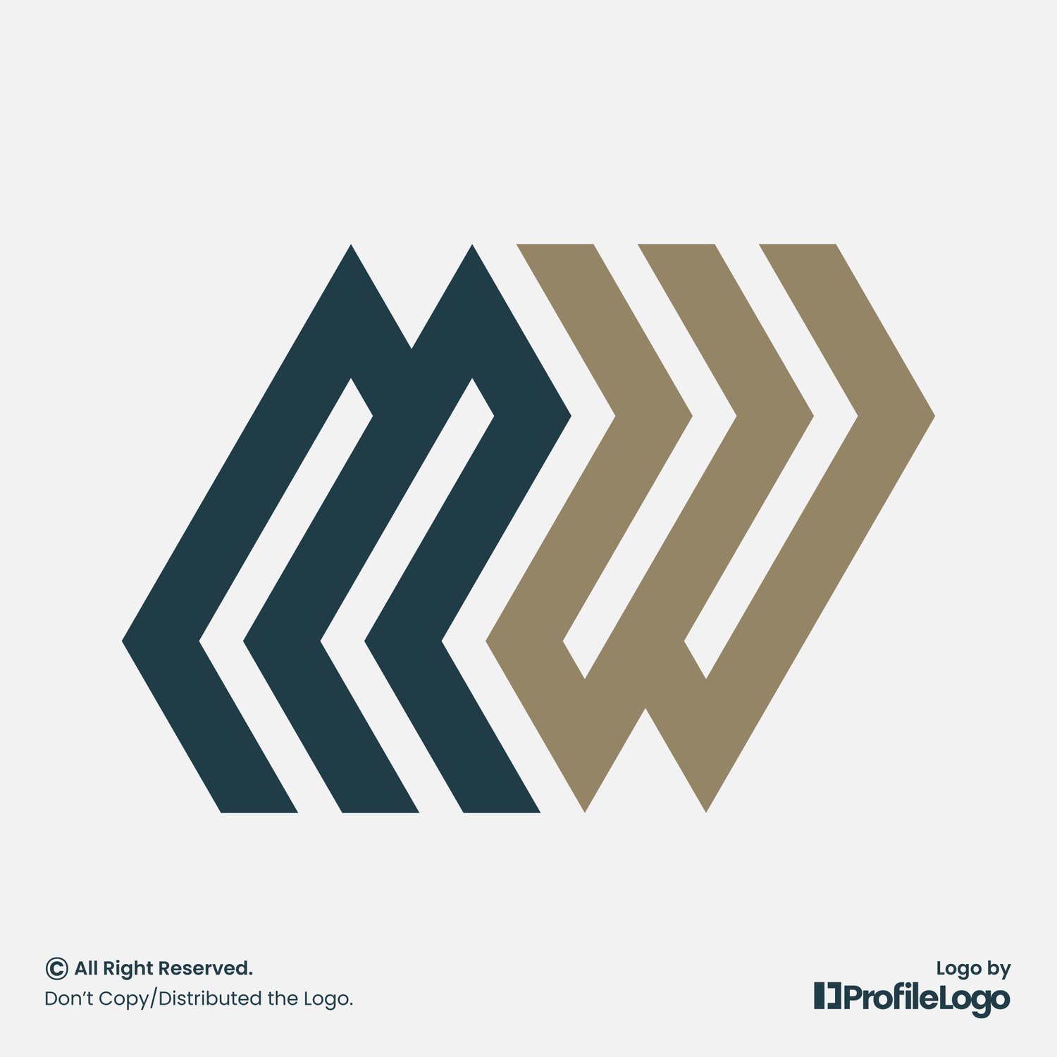 Geometric line letter MW logo or WM logo