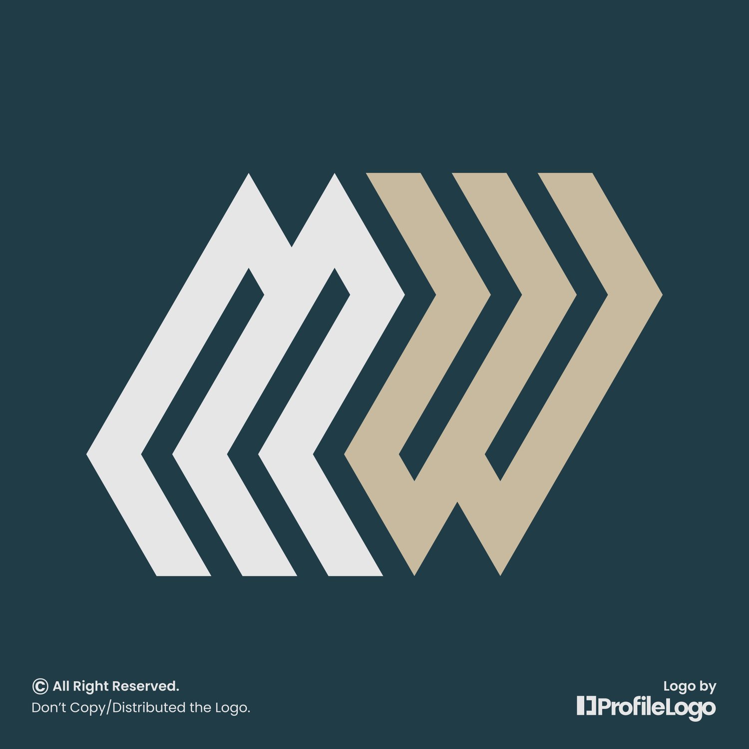 Geometric line letter MW logo or WM logo