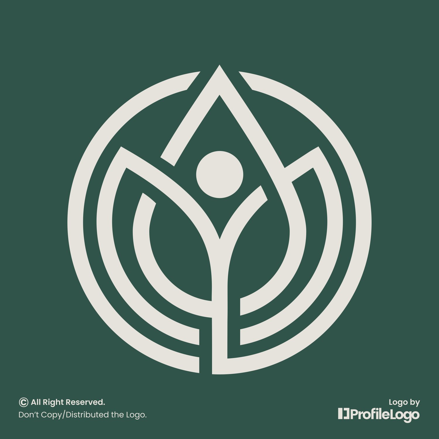 Elegant line water human leaf logo