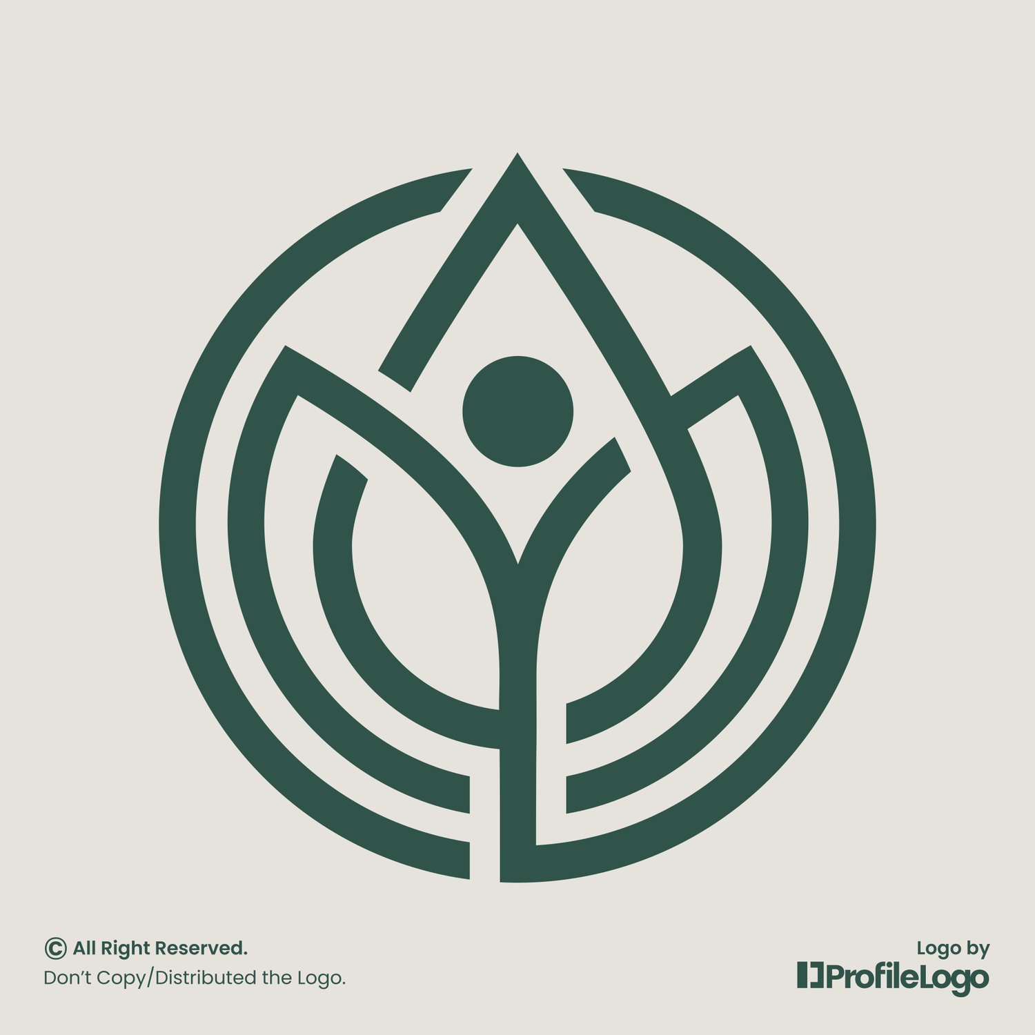 Elegant line water human leaf logo