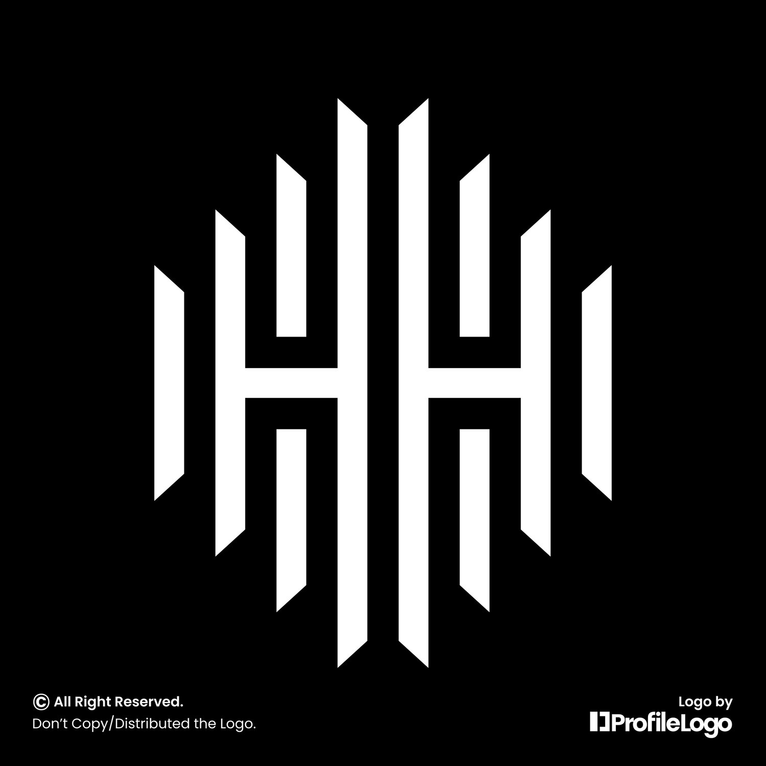 Luxury geometric line letter HH logo