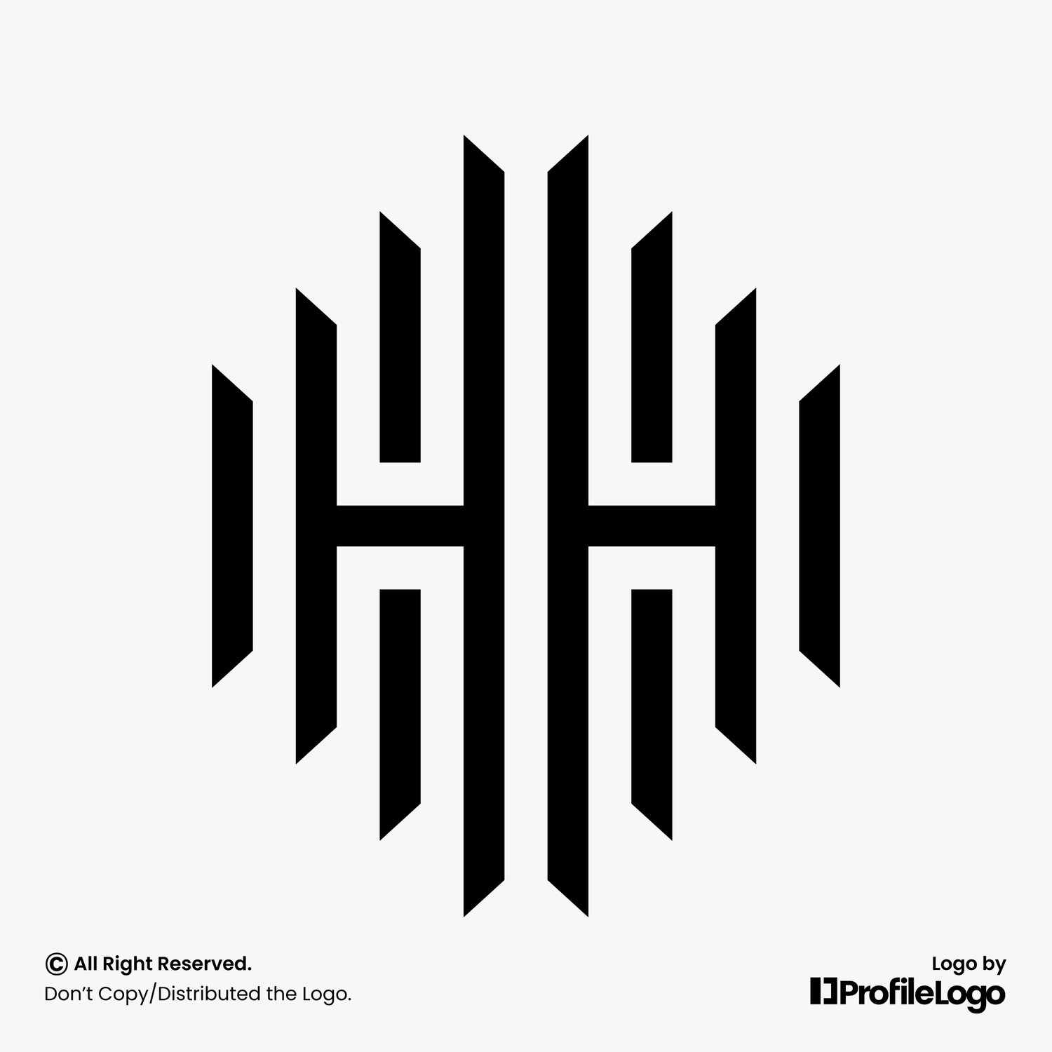 Luxury geometric line letter HH logo