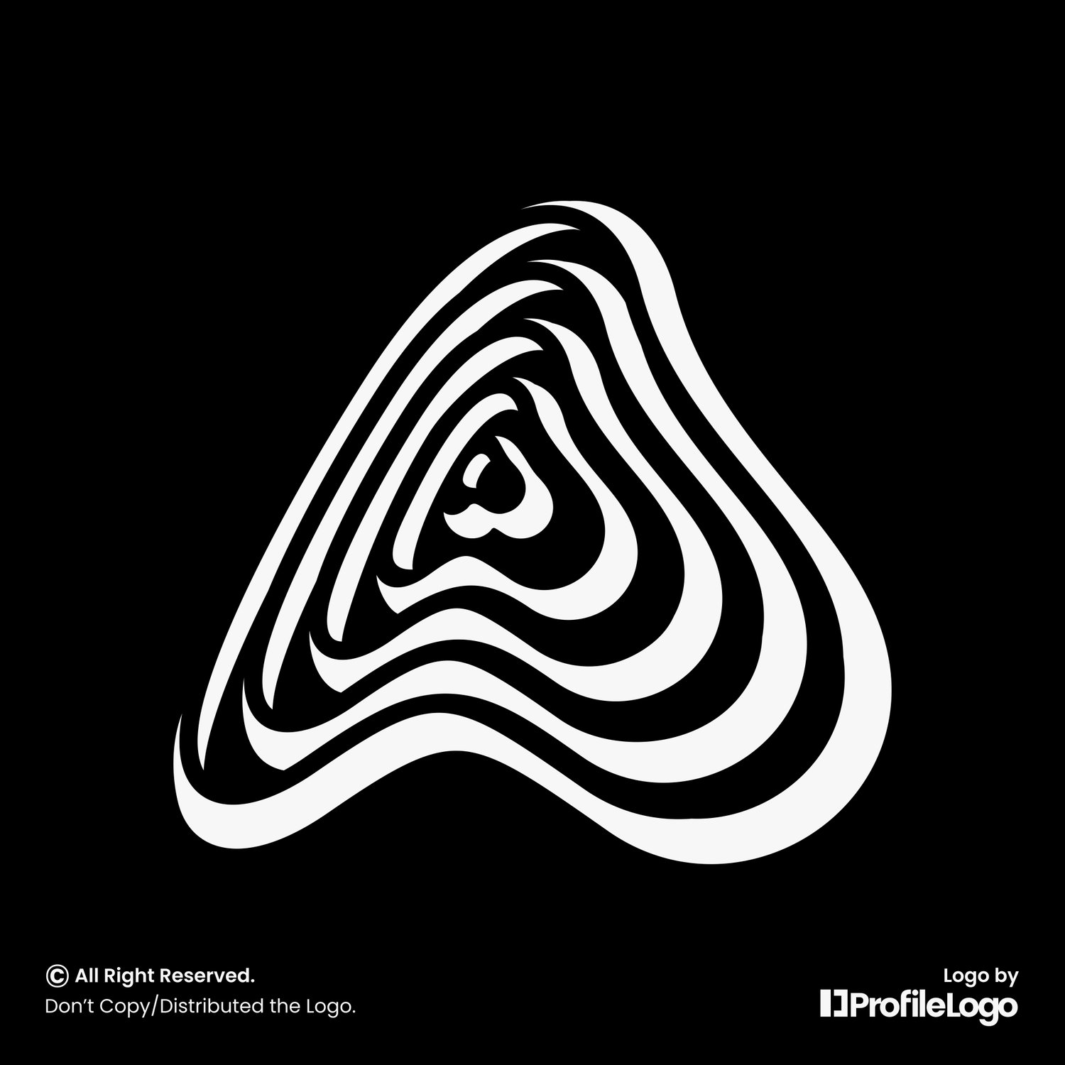 Contour line letter A logo