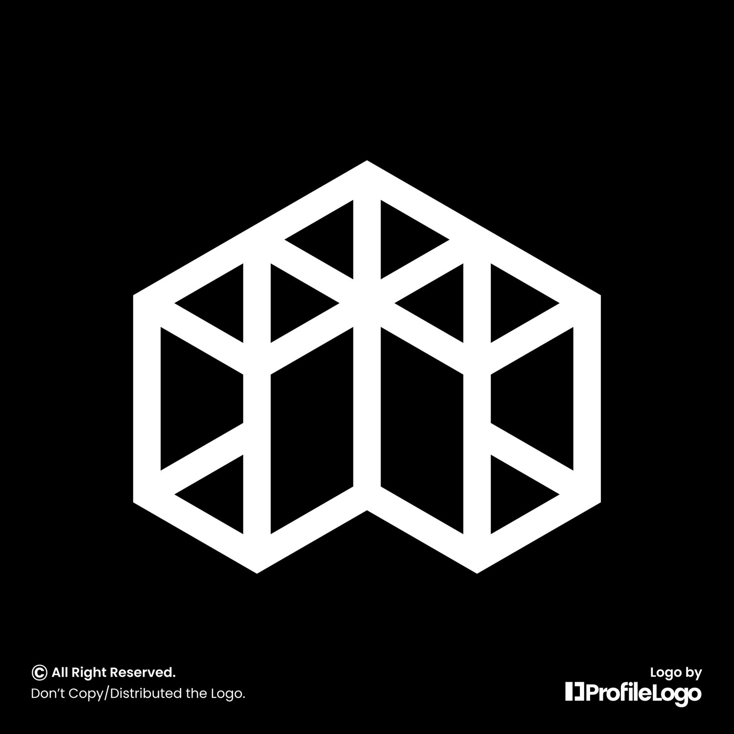 Geometric line structure letter A logo