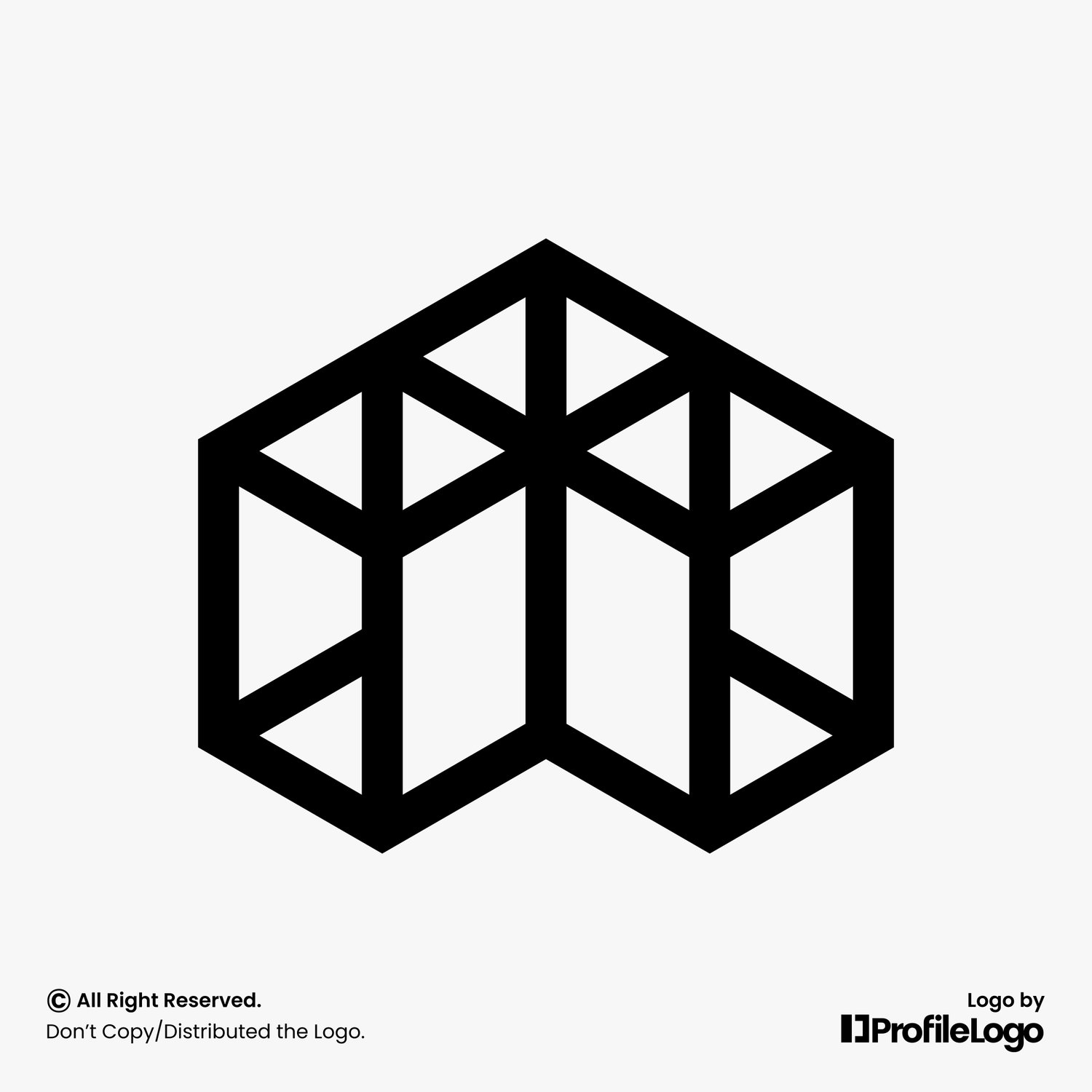 Geometric line structure letter A logo