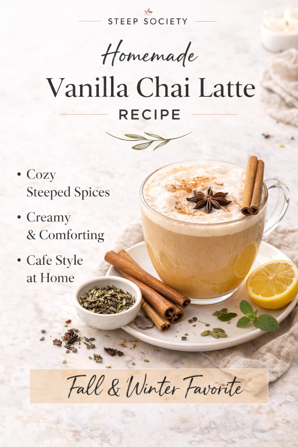 Homemade Vanilla Chai Latte Recipe