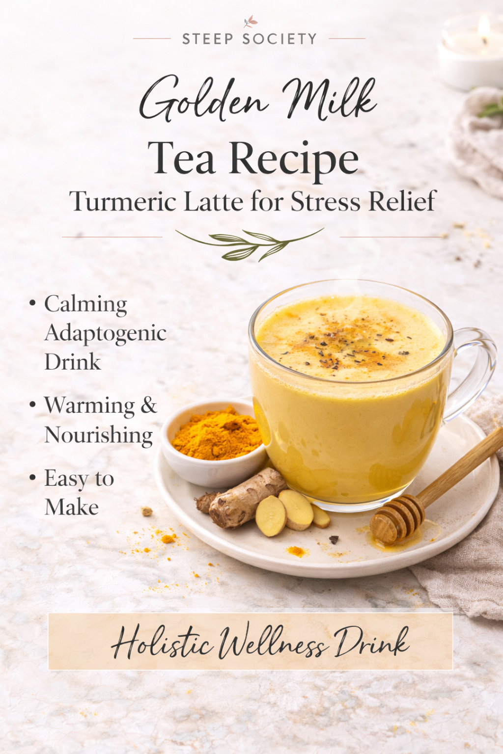 Golden Milk Tea Recipe, Turmeric Latte for Stress Relief