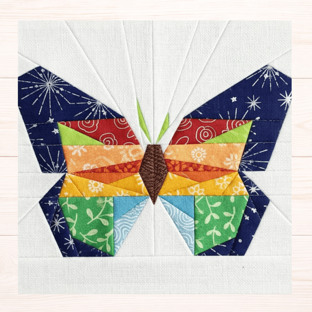 Butterfly FPP Quilt Block Pattern - Foundation Paper Piecing