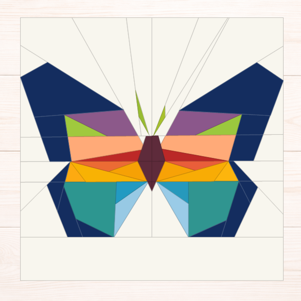 Butterfly FPP Quilt Block Pattern - Foundation Paper Piecing