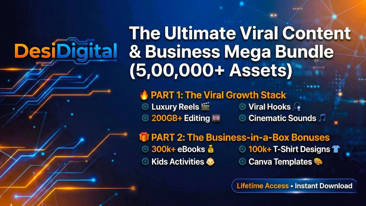 (5,00,000+ Assets) The Ultimate Viral Content & Business Mega Bundle