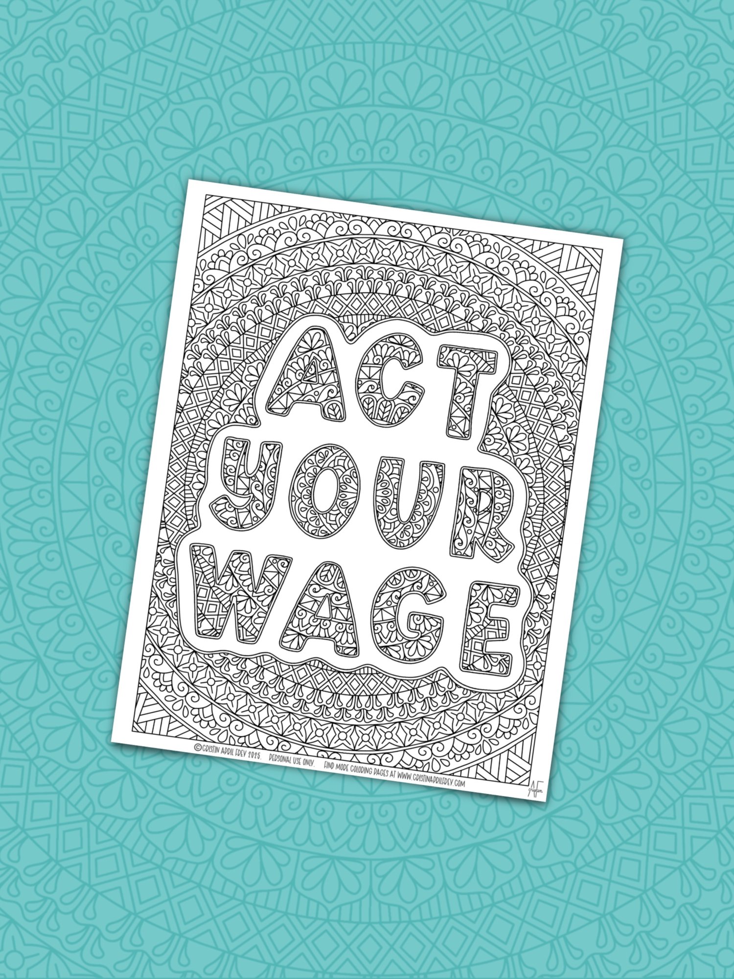 Act your wage coloring page for adults