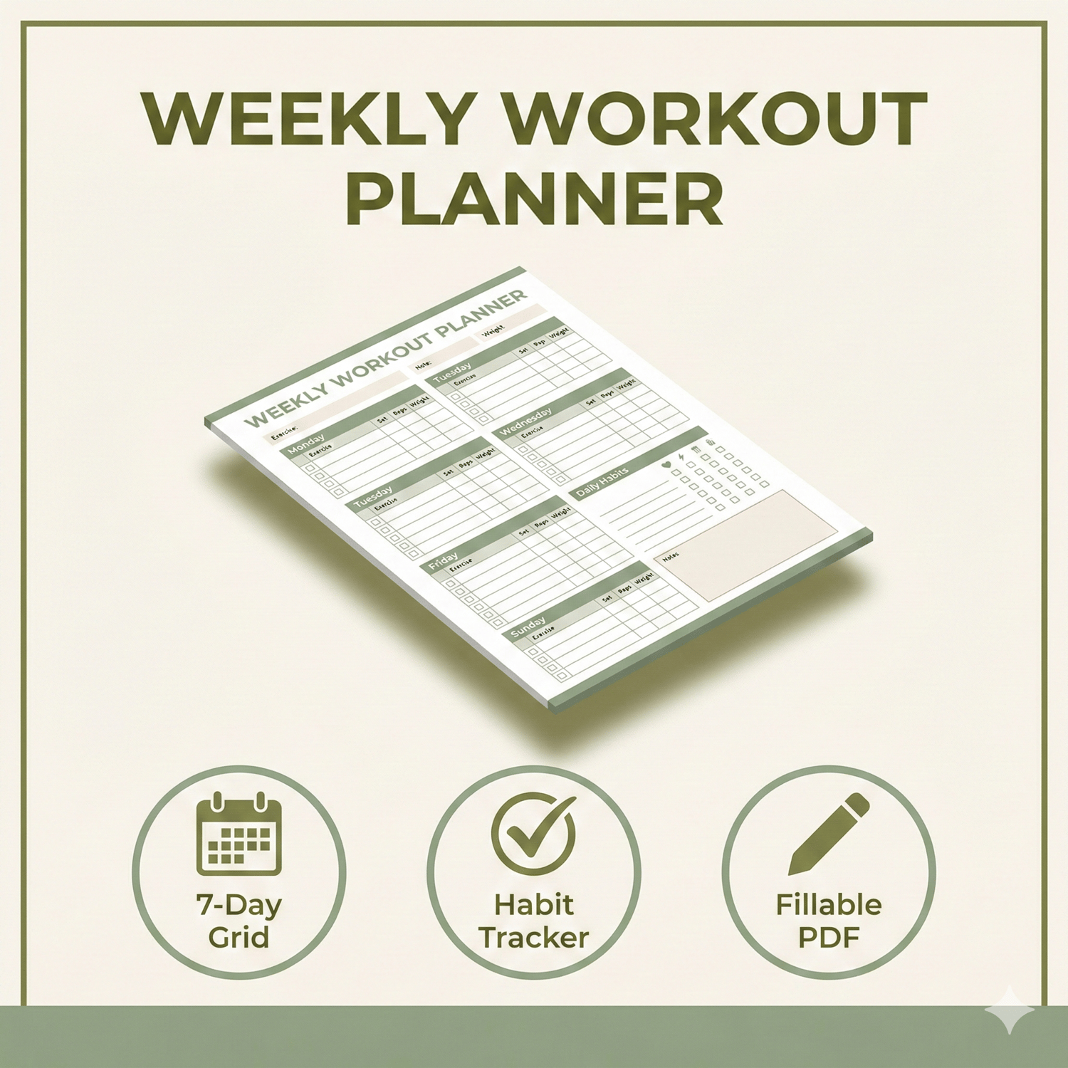 Weekly Workout Planner & Habit Tracker
