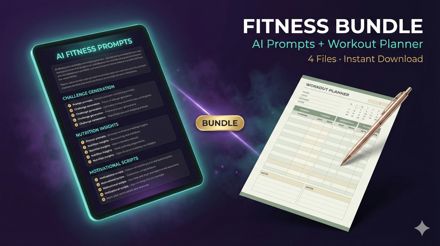 Fitness Prompt & Planner Bundle