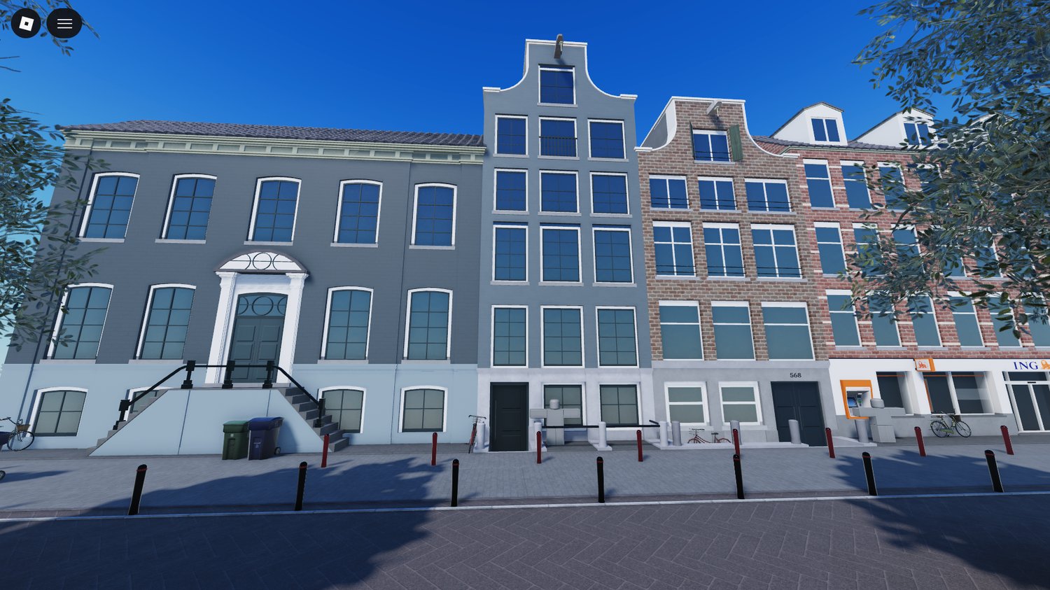 Canal bridges and urban streets Roblox build