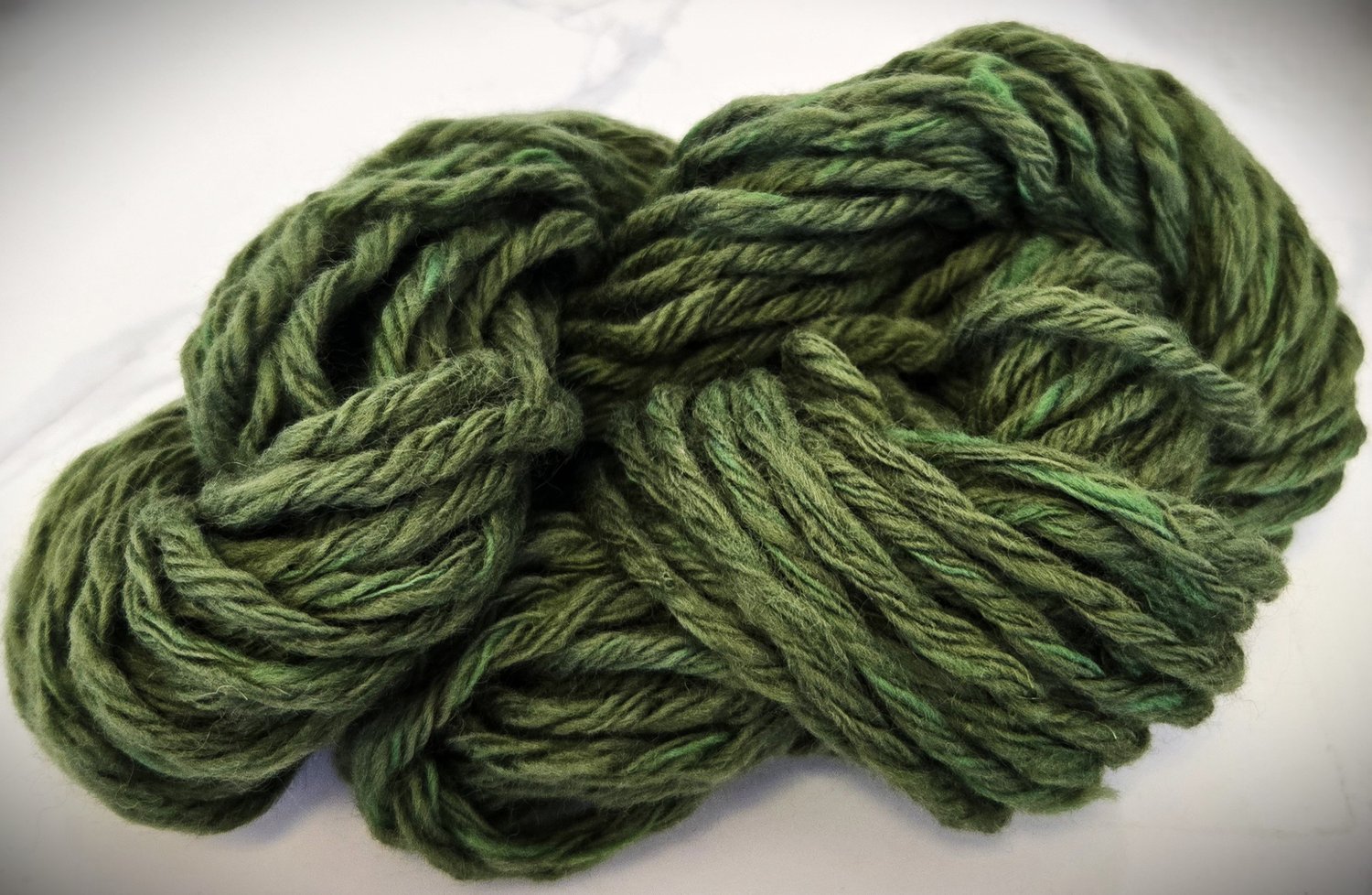 vignette filtered green yarn