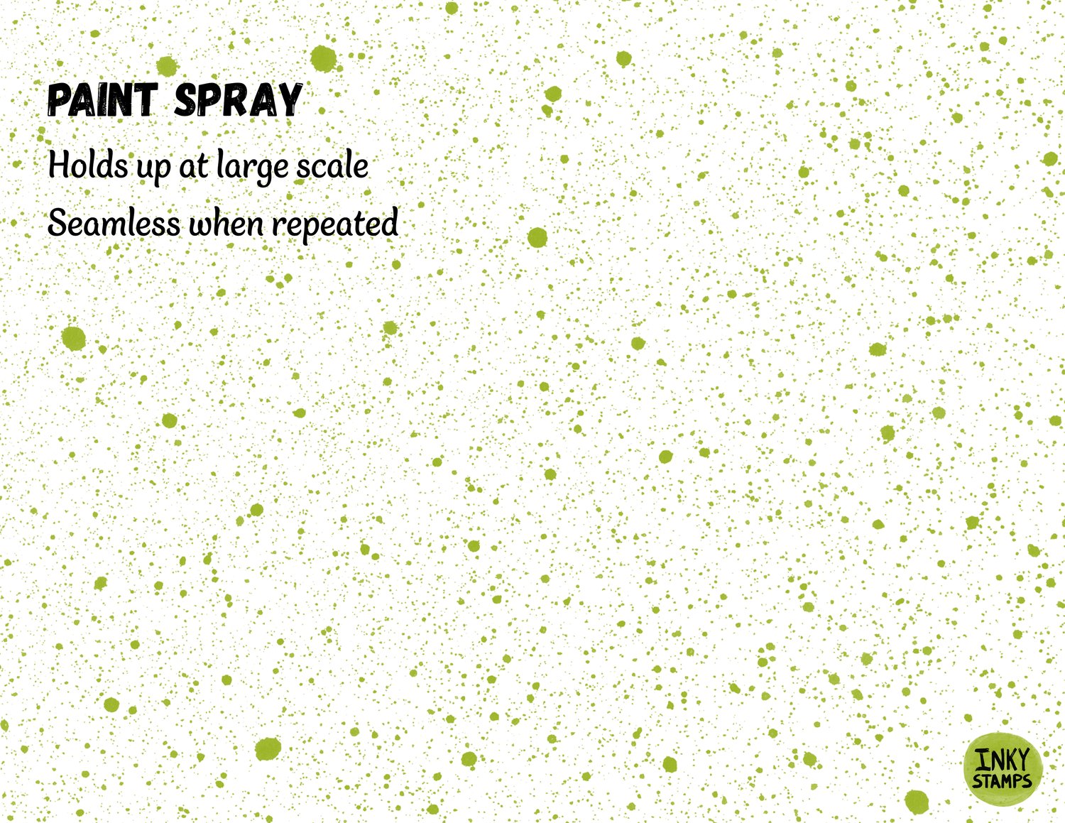 Paint Spray - Holds up at large scale. Seamless when repeated. Stamp shape - all over paint spray pattern. INKY STAMPS