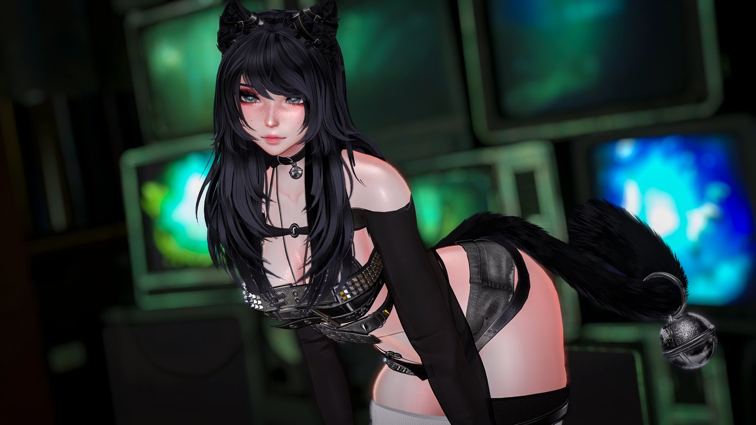 Preview of Nyxie, a downloadable anime-style VRChat avatar built for social VR users.