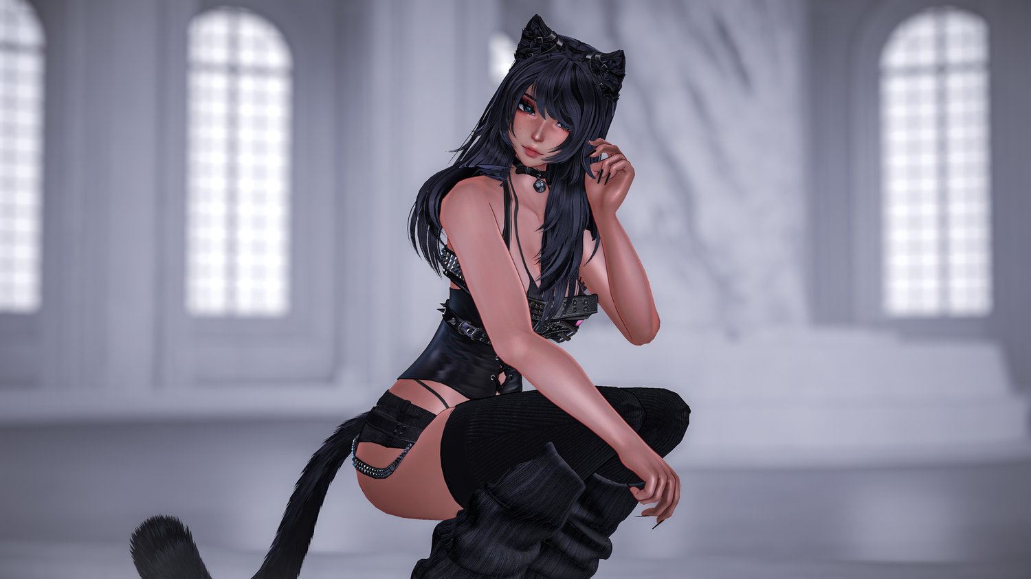 Nyxie is a VRChat catgirl avatar designed for expressive communication in social VR platforms.