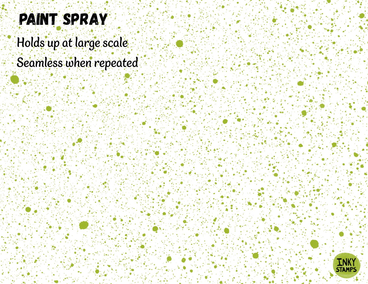 Paint Spray - Holds up at large scale. Seamless when repeated. INKY STAMPS. Stamp shape of paint spray
