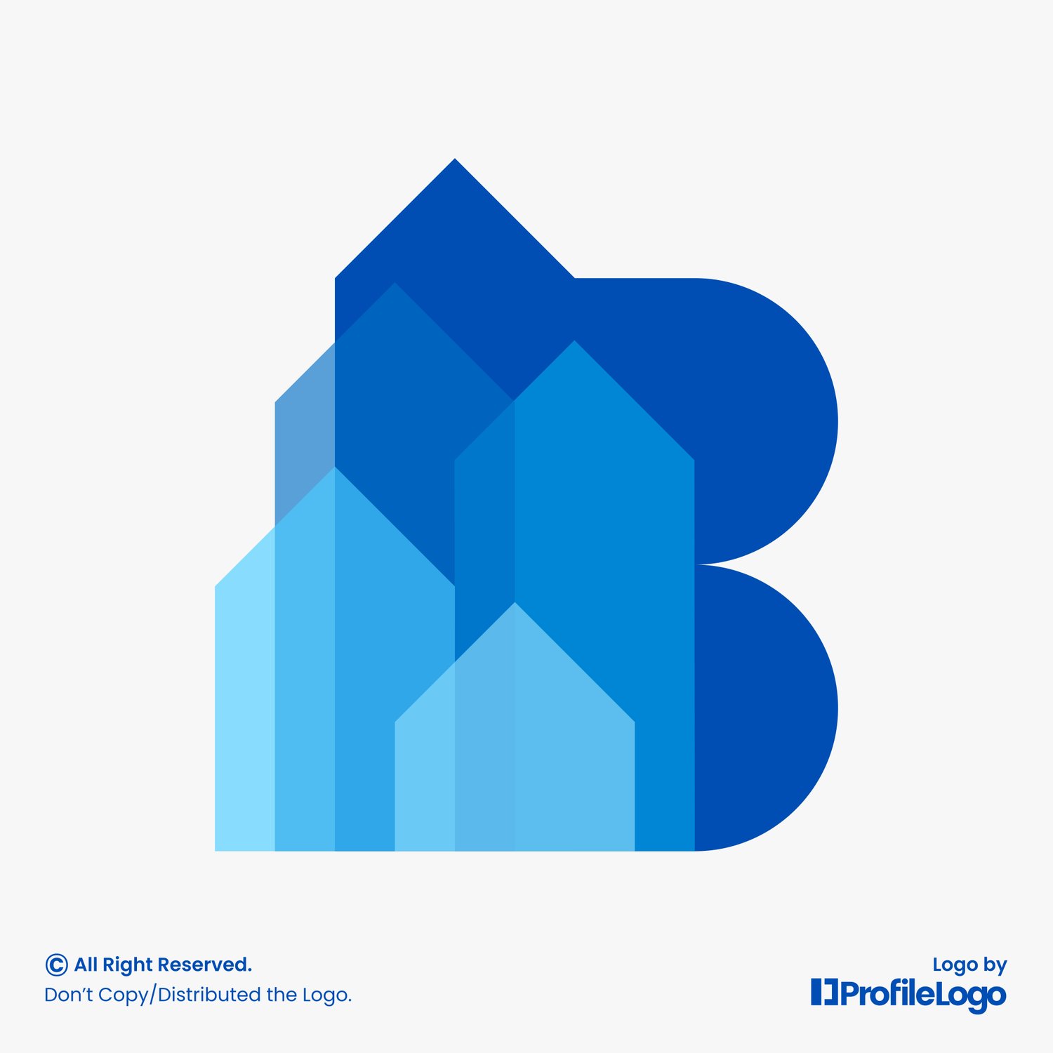 Modern building letter B logo by ProfileLogo with light grey background