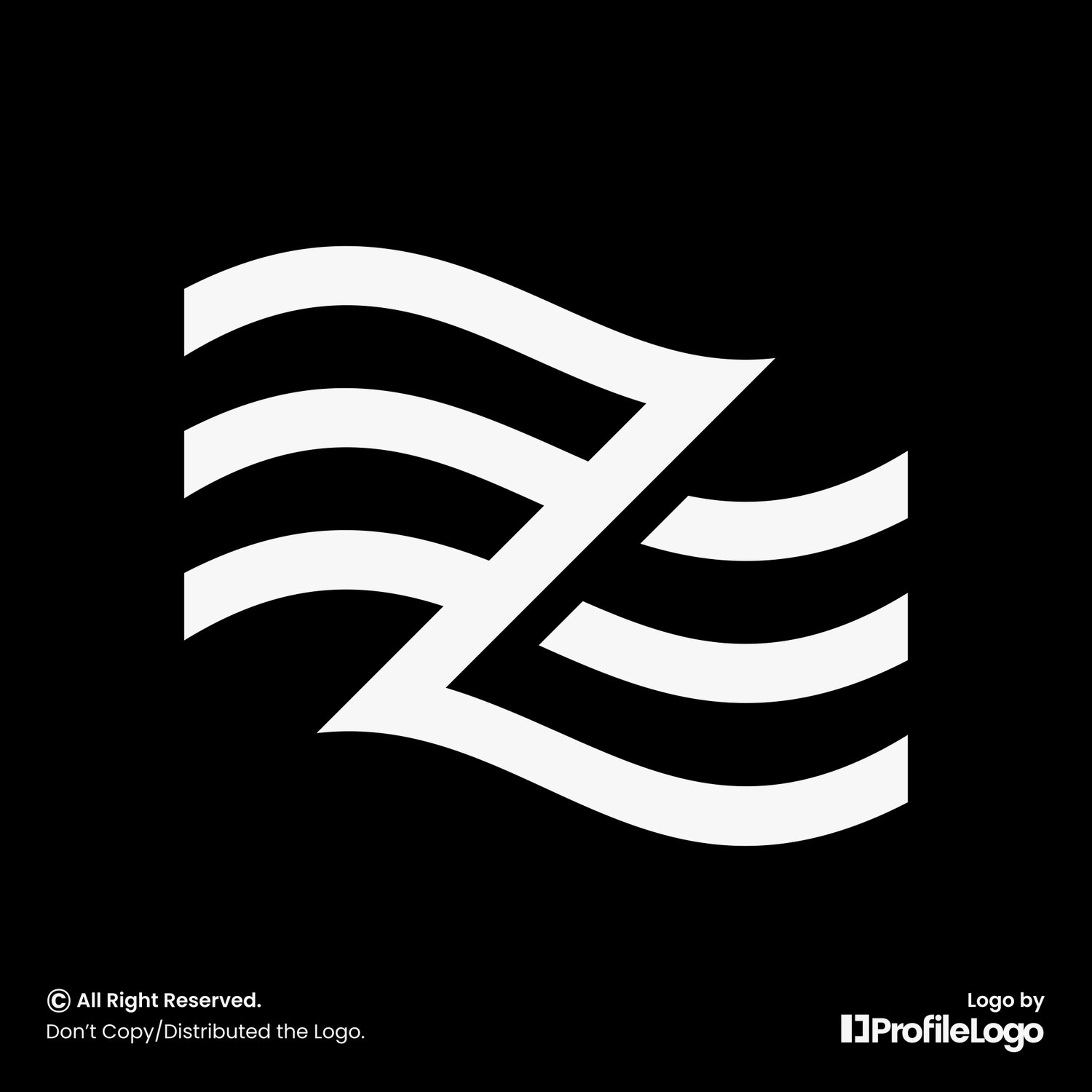 Wave line letter Z logo by ProfileLogo with black background