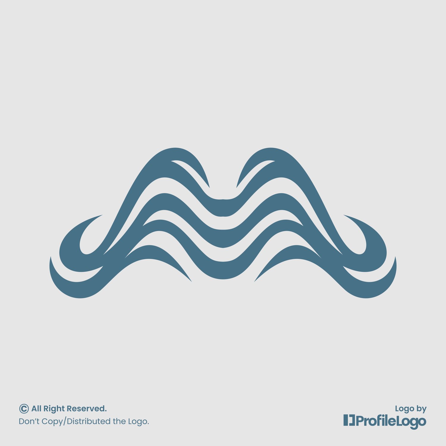 Luxury swoosh line letter M logo by ProfileLogo with light grey background