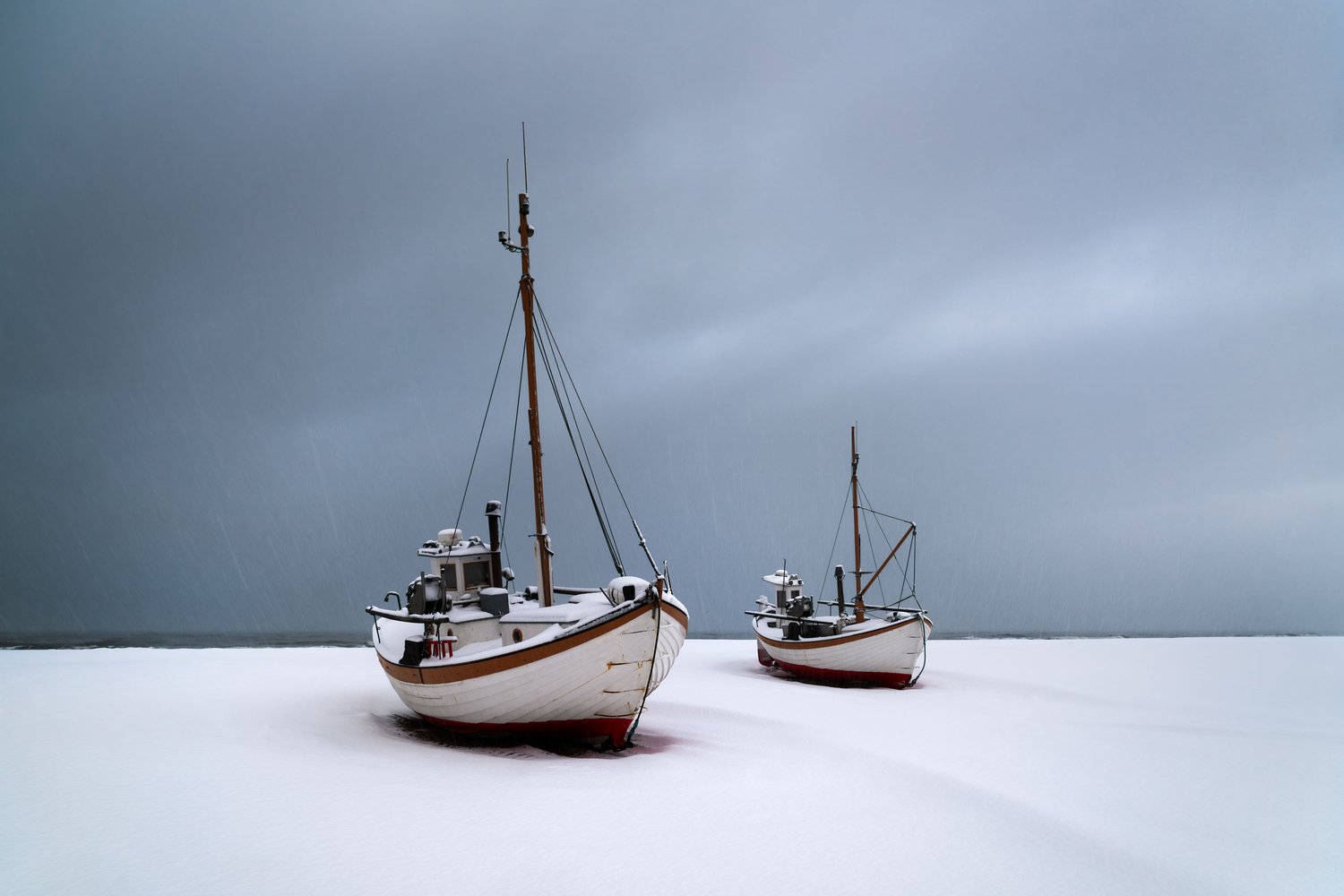 Slettestrand fishing boat denmark winter landscape photography minimalism minimalist