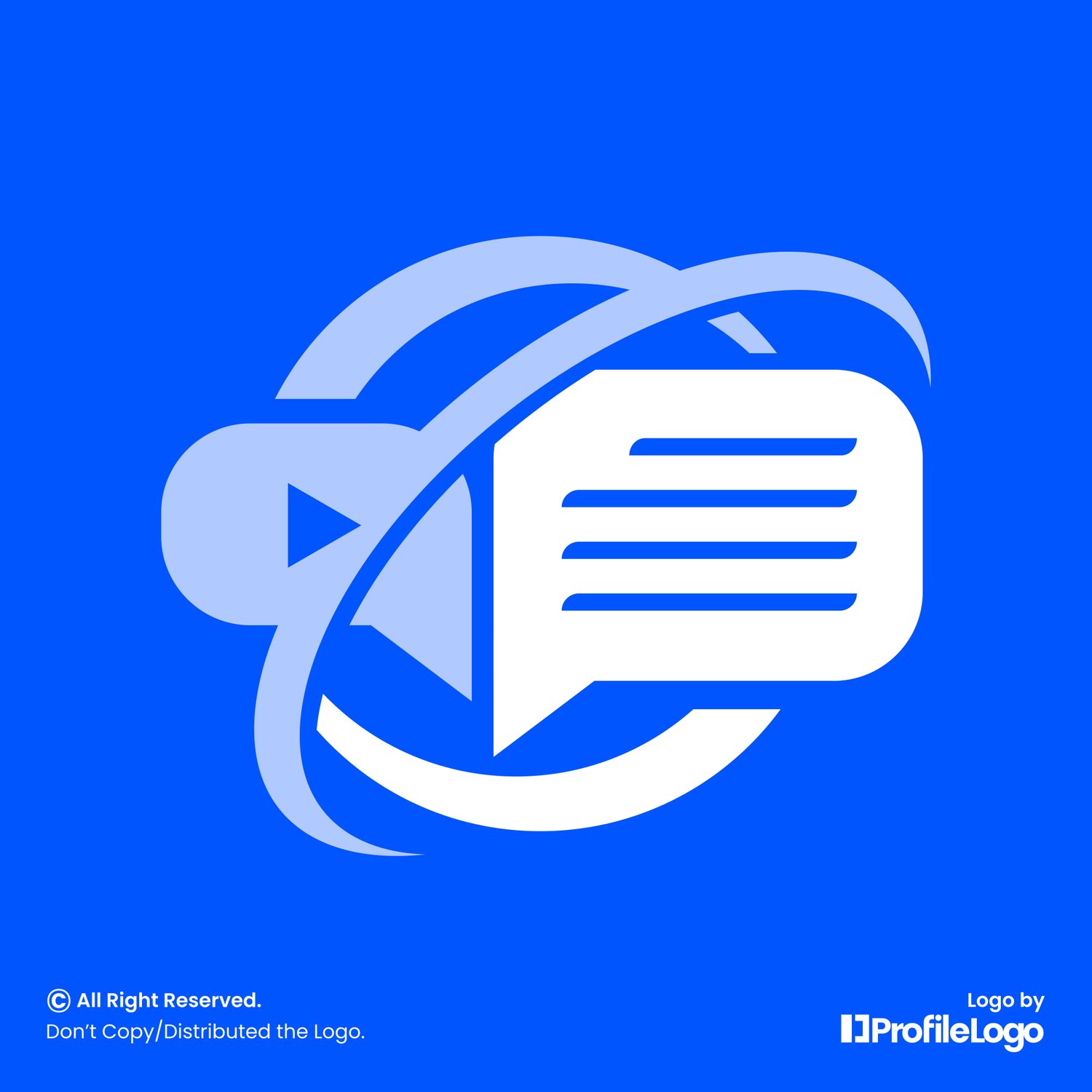 Modern multimedia document video chat logo by ProfileLogo with dark blue background