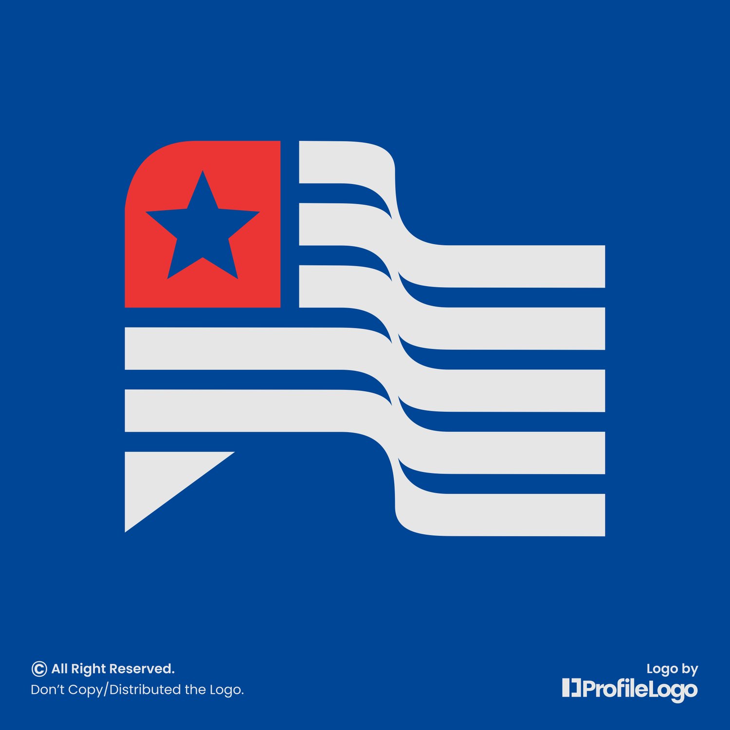 Simple United States flag chat logo by ProfileLogo with blue background