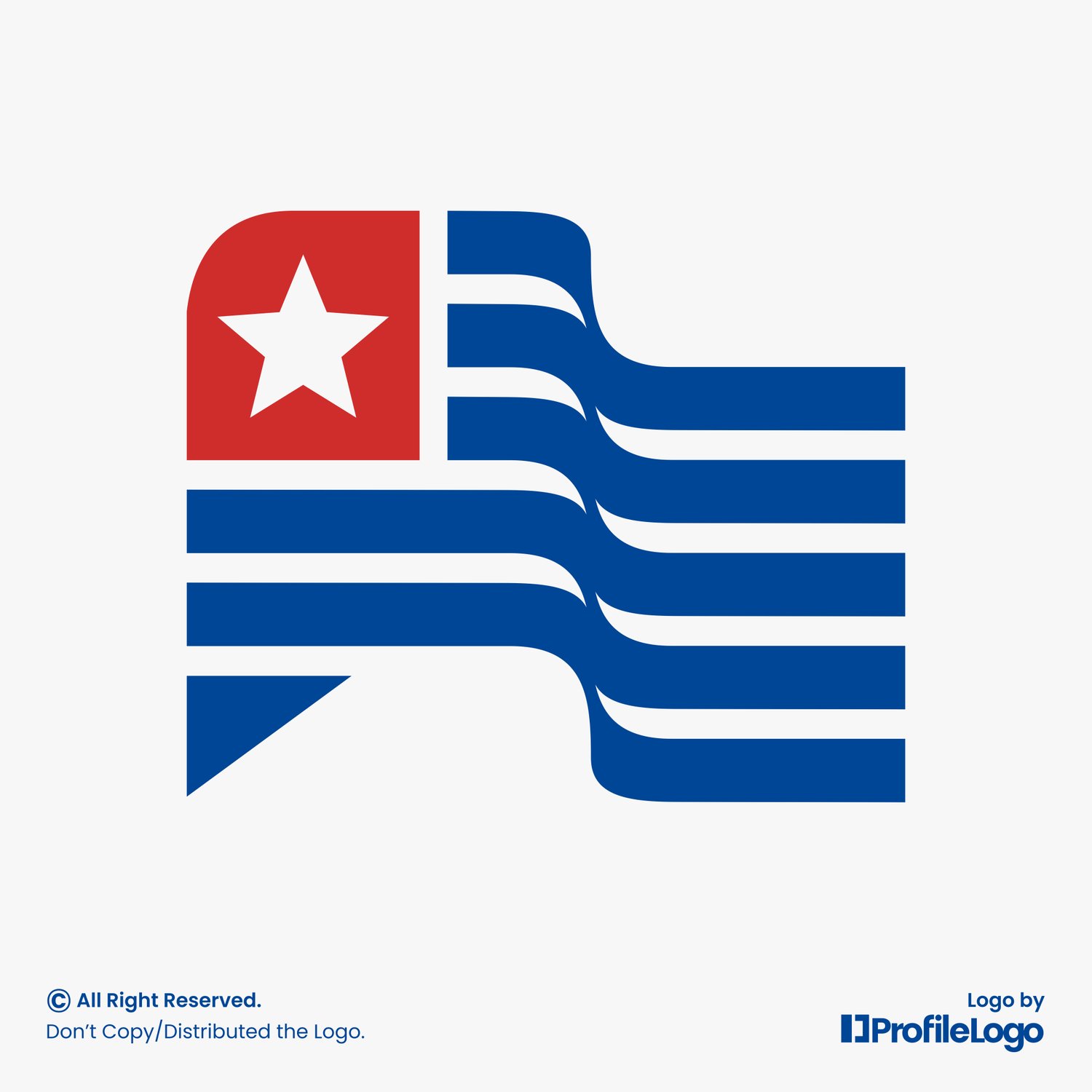 Simple United States flag chat logo by ProfileLogo with light grey background