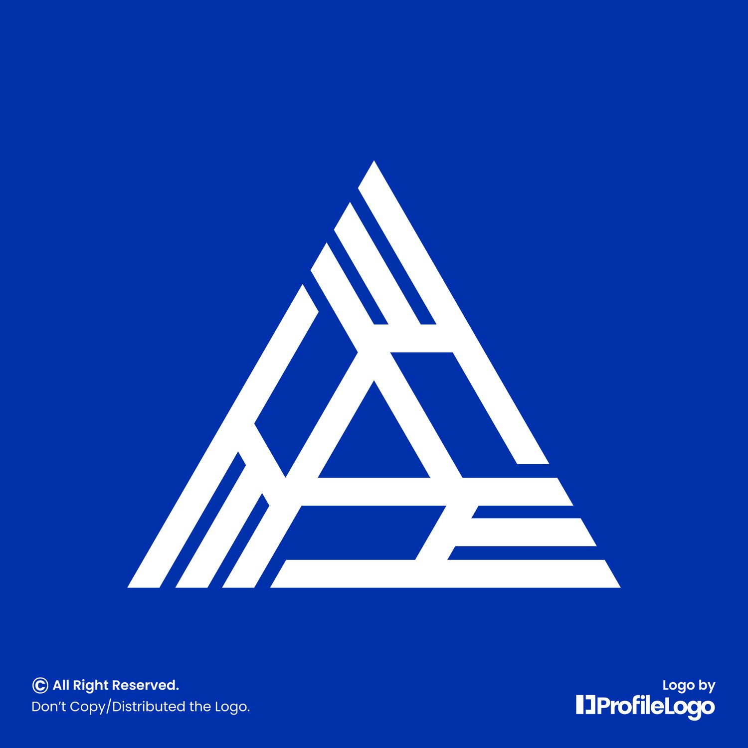 Digital technology line letter A logo by ProfileLogo with blue background