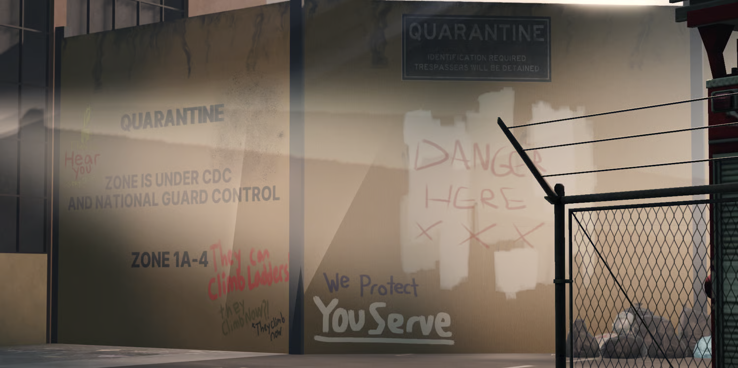 Environmental storytelling Roblox urban decay map