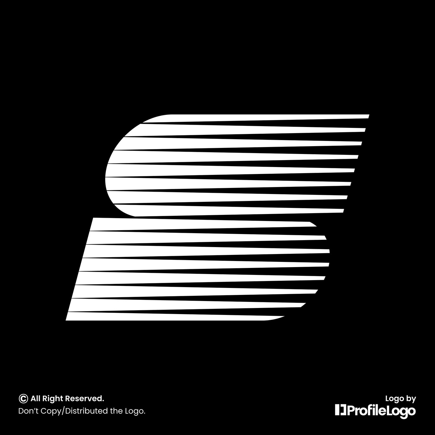 Speed line stripe letter S logo by ProfileLogo with black background