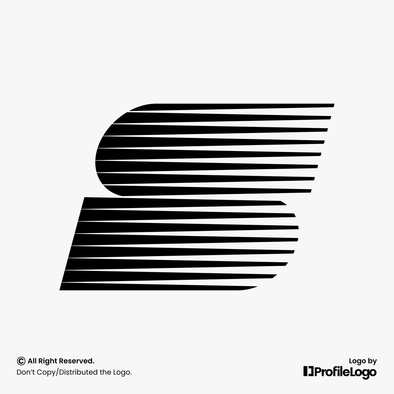 Speed line stripe letter S logo by ProfileLogo with light grey background