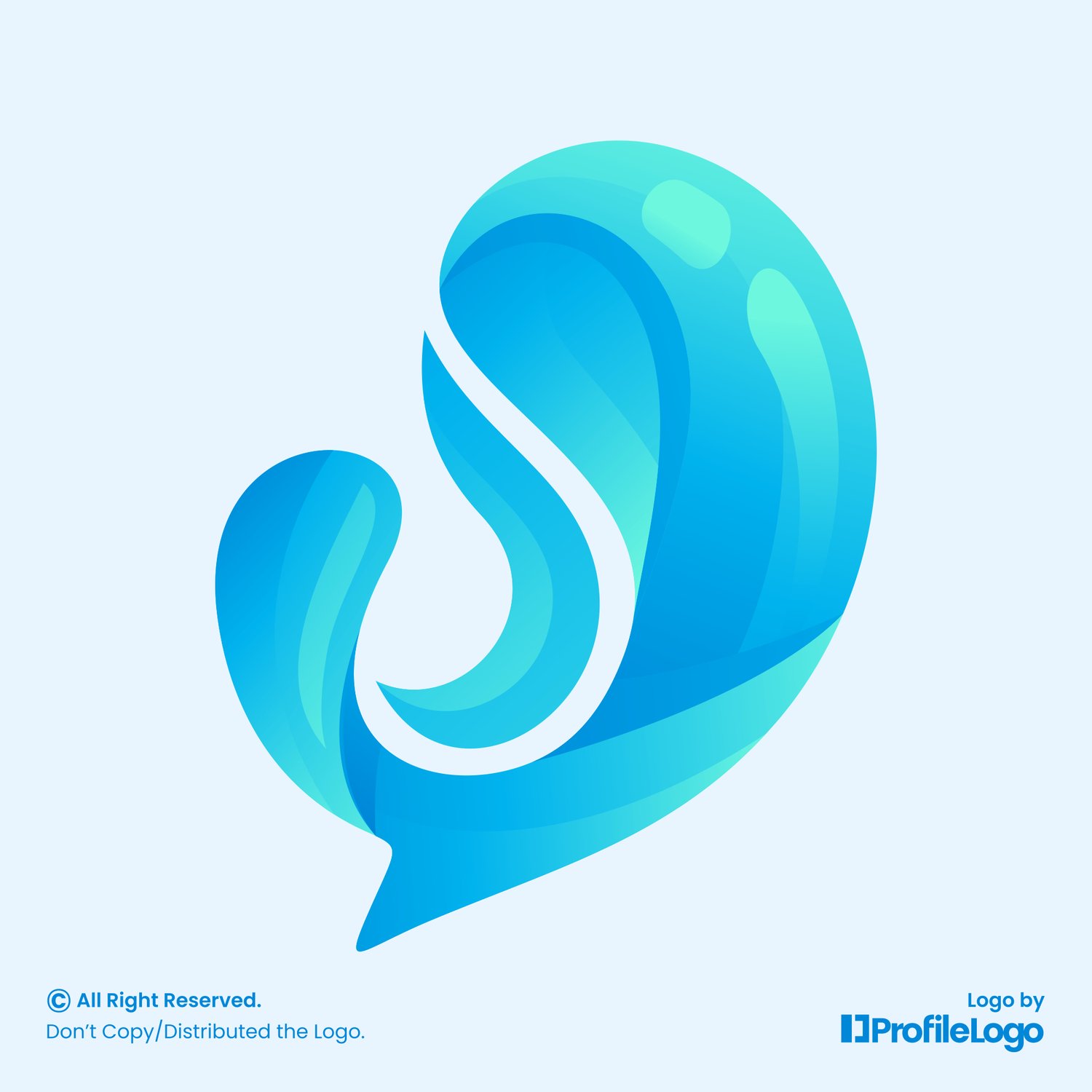 Modern gradient letter U chat logo by ProfileLogo with light blue background